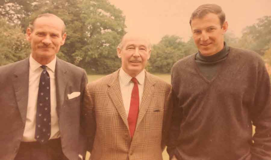 Image of left to right Martin Weedon MC, Christopher Man (both survivors of the sinking of the Lisbon Maru) and Mark Weedon, son of Martin Weedon. Date of image unknown.