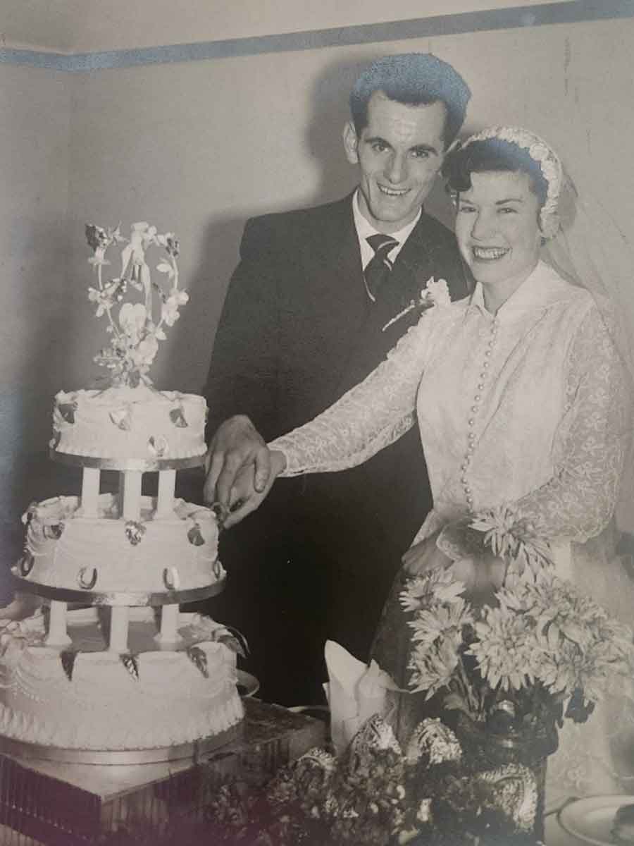 Michael Thomas Russell, son of Thomas Russell with his wife Pauline Russell, on their wedding day in 1957. Thomas Russell was lost on the Lisbon Maru