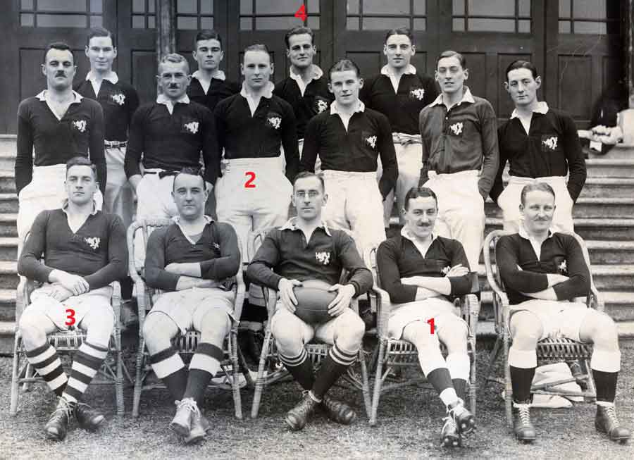 Shanghai Rugby Team before the match vs Hankow in 1925. 1. Arthur Jack William Evans. 4. John Edmund Jupp. Both men were on the Lisbon Maru