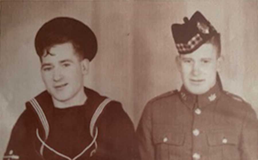 Brothers Peter & Maurice Kelly. Maurice was lost in the sinking of the Lisbon Maru