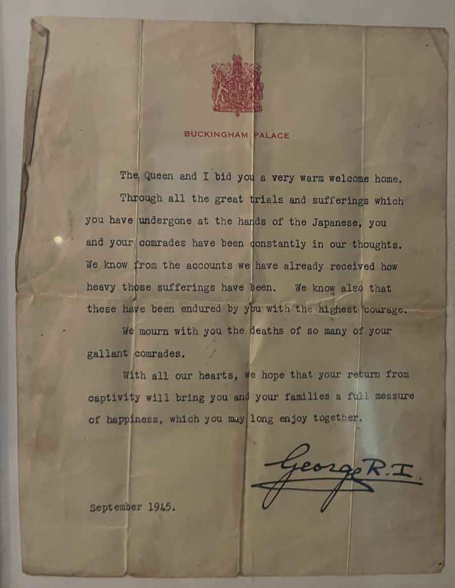 William Webster's letter from King George on his release