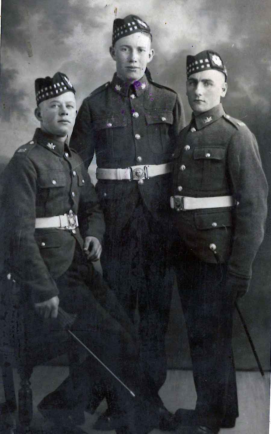 John Donnelly, who was lost on the Lisbon Maru, in 1935 pictured on the right of the photo. Shows John in his early days with the Royal Scots, with two fellow recruits preparing to enter a world transformed by war, facing the same uncertainties, dangers, and demands of service that lay ahead. Does anyone recognise these other two men?