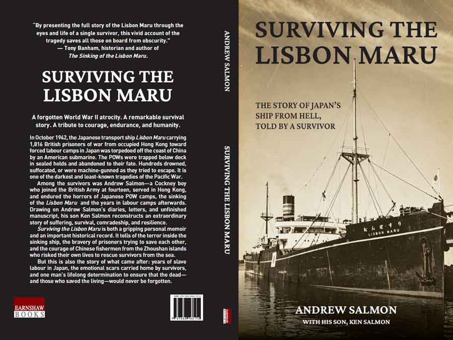 Cover of Surviving The Lisbon Maru written by survivor Andrew Salmon with his son Ken Salmon