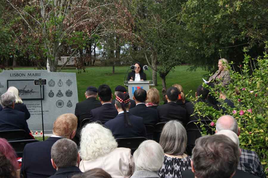Vivian Ni brings greetings from Zhoushan at the Annual Memorial Service 2026 on the 84th anniversary of the sinking of the Lisbon Maru